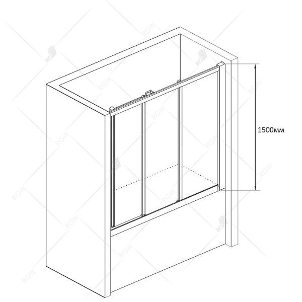 Шторка на ванну RGW Screens SC-41 160x150 04114116-11 стекло прозрачное, хром