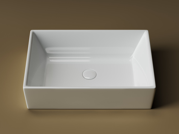 Умывальник чаша накладная прямоугольная Ceramicanova Element 590*390*160мм, Белый, CN5013