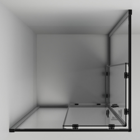 Душевой уголок AQUABATH ATLAS AB-04F-900-2000-BK (90x90, черный матовый, прозрачное стекло)