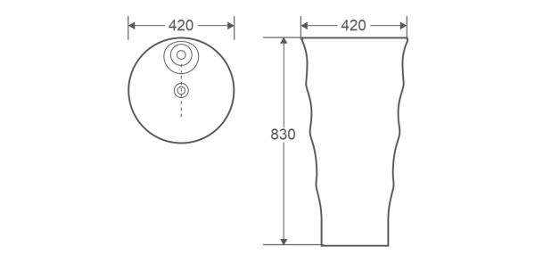 Раковина напольная WeltWasser WW LEERBACH 4242 GL-WT 420х420х830 мм