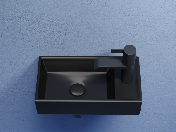 Умывальник подвесной прямоугольный Ceramicanova Element 407*217*100, Черный матовый, CN6051LMB