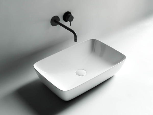 Умывальник чаша Ceramicanova FORM накладная прямоугольная 590*400*145мм, Белый, CN2003
