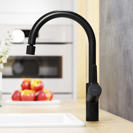 310722300 Eclipse, Смеситель для кухни Damixa с двухрежимным регулируемым аэратором, черный