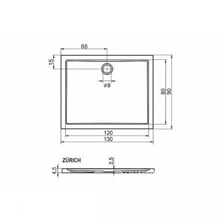 Душевой поддон Riho Zurich 262 130x90