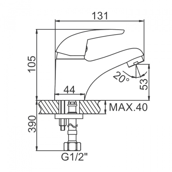 Смеситель для умывальника Ledeme H38-B L1038-B