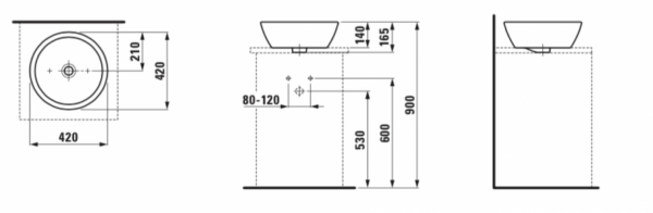 Умывальник Laufen Pro B 8129624001091 42x42x14