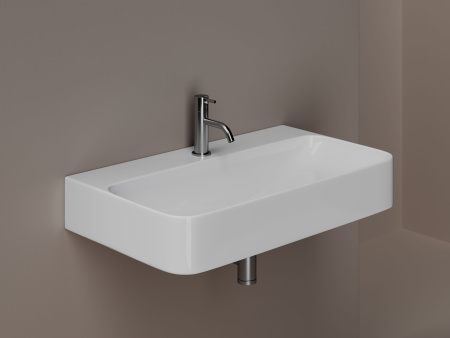 Умывальник Ceramicanova AURA с 1 отверстием для смесителя, без перелива 800*470*135мм, Белый, CN2006