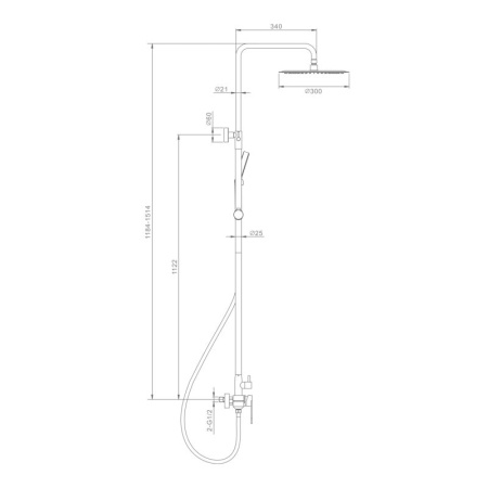 Душевая система Raglo R10.24.05, сатин