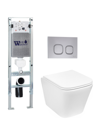 Комплект инсталляции с унитазом Weltwasser AMBERG 350 ST + GELBACH 043 GL-WT + AMBERG RD-CR