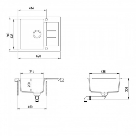 Кухонная мойка Aquasanita Tesa SQT 102 AW (cerrus 120)