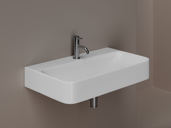 Умывальник Ceramicanova AURA с 1 отверстием для смесителя, без перелива 800*470*135мм, Белый, CN2006