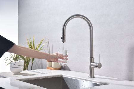 Смеситель для кухни Paulmark GALANT Ga213077-BS, брашированная сталь