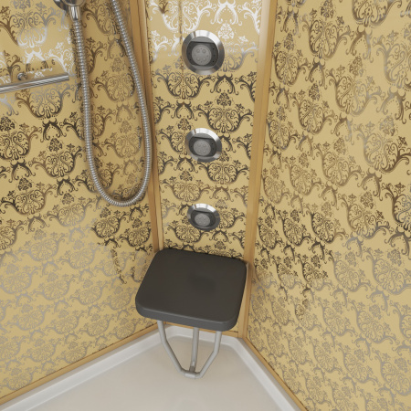 Душевая кабина Niagara Luxe NG-7715G (90x90х215) низкий поддон(15см),дверь раздвижная,стенки золото