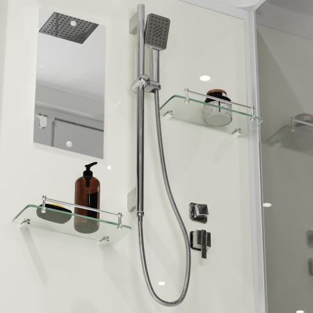 Душевая кабина Niagara Standart ST100/15Q (100х100х215) квадрат,поддон 15см,распашная,проф.белый