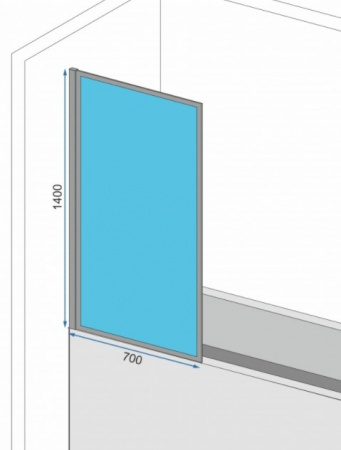 Шторка для ванной Rea LAGOS-1 CZARNY 70X140 REA-K4569