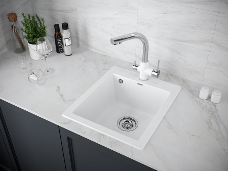 Мойка Paulmark KANTE 40 PM104249-WH 490х415х195 мм, IT-GRANIT, белый