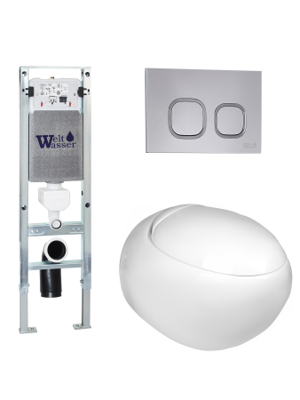 Комплект инсталляции с унитазом Weltwasser AMBERG 350 ST + JECKENBACH 004 GL-WT + AMBERG RD-CR