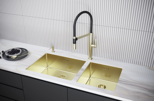 Мойка Paulmark LASSAN 38 UNI LA38-LG 380х440х200 мм, нержавеющая сталь, светлое золото