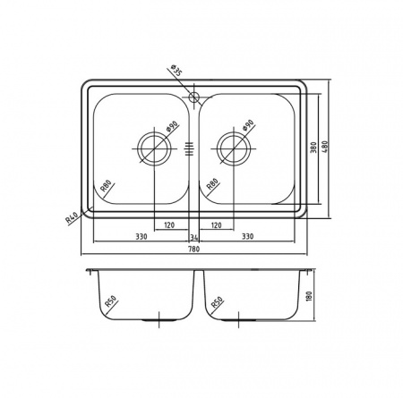 Кухонная мойка IDDIS Strit S STR78P2i77 78х48