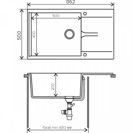 Кухонная мойка Polygran GALS-862 50x86.2 терракот