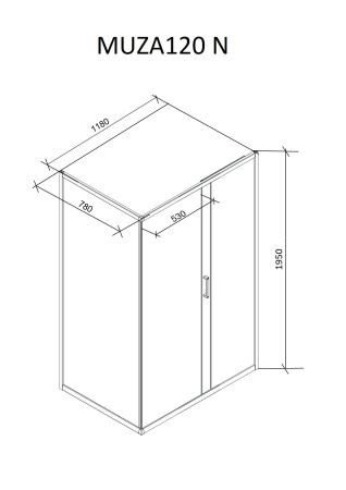Ограждение MUZA120 N душевое Ceruttispa без поддона (80x120x195)