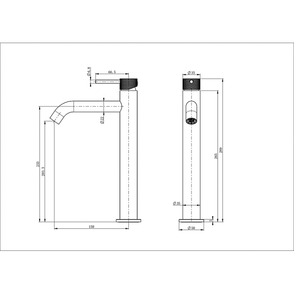 Смеситель для раковины высокий WONZON & WOGHAND, Хром (WW-H1062-CR)