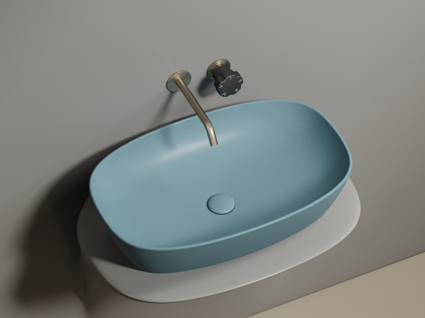 Умывальник чаша накладная овальная Ceramicanova Element 600*380*138мм, Зеленый матовый, CN6049MLG