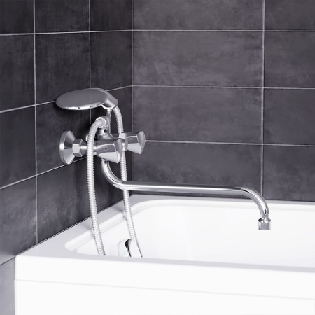 349500000 Object, Смеситель для ванны и душа AM.PM с длинным изливом, душ.гарнитуром