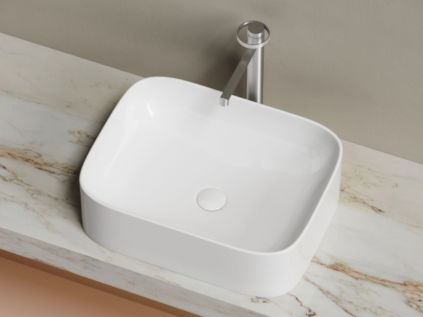 Умывальник чаша накладная прямоугольная Ceramicanova Element 505*380*150мм, белый, CN6052