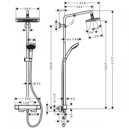 Душевая система Hansgrohe Croma E 27630000