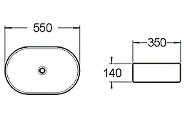 Раковина SantiLine SL-1018 56х35 белая