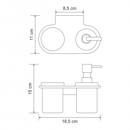 Держатель стакана и дозатора WasserKRAFT Kammel K-8389