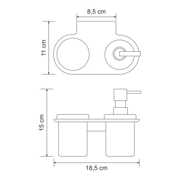 Держатель стакана и дозатора WasserKRAFT Kammel K-8389