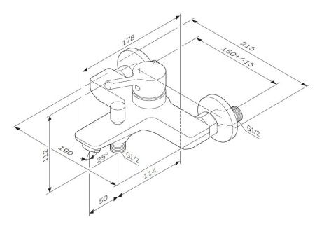 Смеситель для ванны и душа AM.PM X-Joy F85B10000