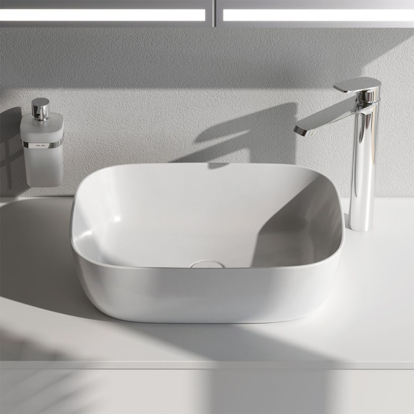 M8FWCC10450WG Func Раковина накладная AM.PM, прямоугольник, 45 см, цвет белый глянец