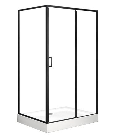 Душевой уголок Roxen Caspia 55060-120B-R 120x80 правый, прозрачное стекло/профиль черный