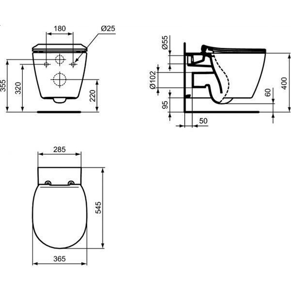 Комплект инсталляции и унитаза Ideal Standard Connect AquaBlade E211601