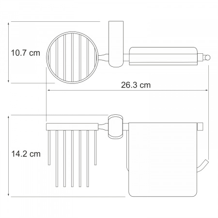 Комплект аксессуаров для ванной комнаты WasserKRAFT Berkel (щетка, держатель)