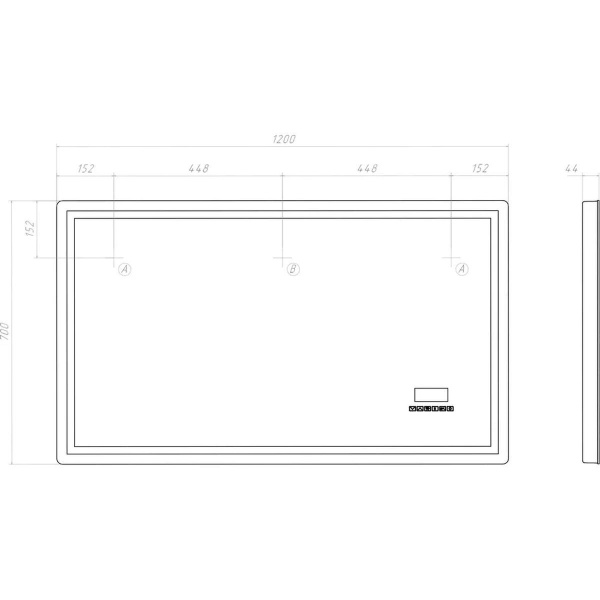Зеркало VIGO Geometry Media voice 1200
