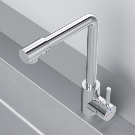 F85B05000 X-Joy S, Смеситель для кухни AM.PM с L-изливом, хром