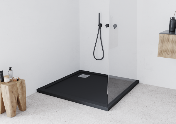 Душевой поддон Taliente PTA-ST-90Bstone 90х90 литьевой мрамор черный матовый