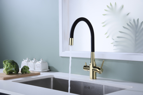 Смеситель для кухни Paulmark SALIX Sa213419-G, золото