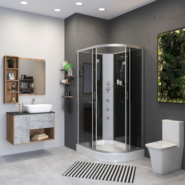 Душевая кабина Niagara Classic NG-2510-14LBKT (120х80х210) высокий поддон(40см),стекло тонированное