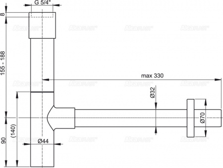 Сифон для умывальника AlcaPlast A402