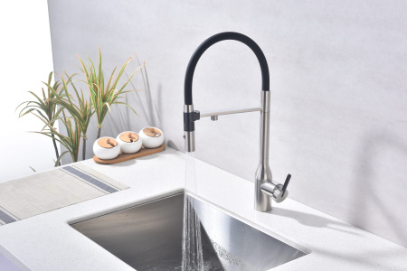 Смеситель для кухни Paulmark MAGNETO ONE Ma213188-BS, брашированная сталь