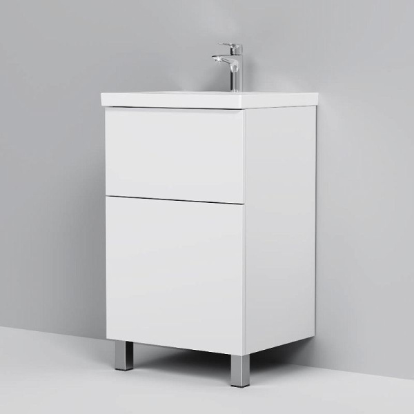 M90FSX0502WG Gem База под раковину AM.PM, напольная, 50 см, 2 ящика push-to-open, белый, глянец