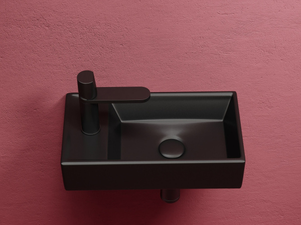 Умывальник подвесной прямоугольный Ceramicanova Element 407*217*100, черный матовый, CN6051RMB