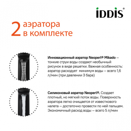 Смеситель для умывальника IDDIS Push Control Slide SLIBLBTi01 с инновационным управлением