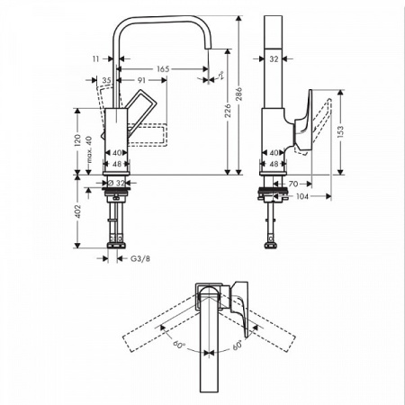 Смеситель для умывальника Hansgrohe Metropol 74511000