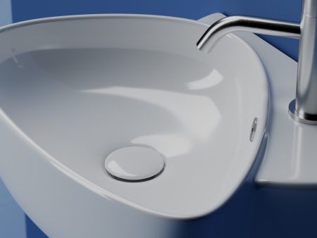 Раковина подвесная с отверстием под смеситель Ceramicanova Element 495*350*155, Белый, CN5049